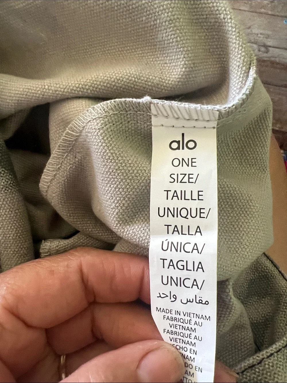 ALO Yoga Grey Tie-Dye Tote Bag with Bold Logo
